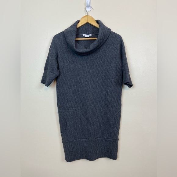Lacoste Quilted Cowl Neck Minimalist 1/2 Sleeve Sweater Dress - Picture 1 of 7